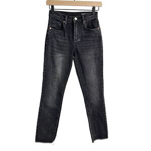 Blank NYC The Madison‎ Crop High-Rise Denim Cropped Jeans Black Size 24